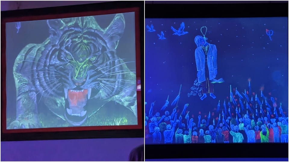 Invisible paintings are visible only in certain light Dr Prashant Sharma Jaipur Delhi 