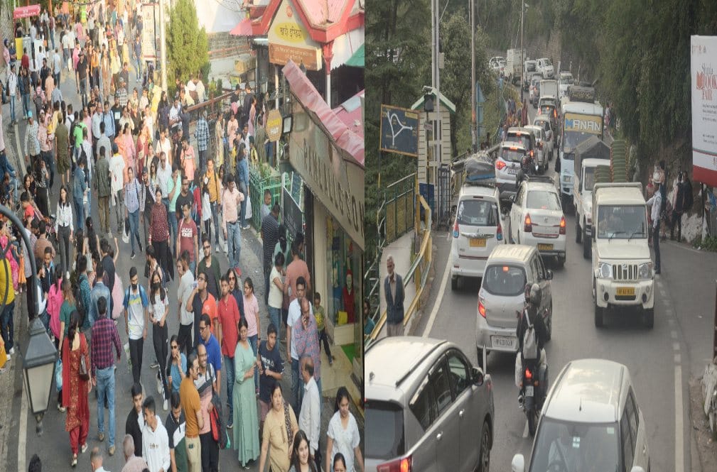Tourists flux in shimla on weekend, hotels and parking packed