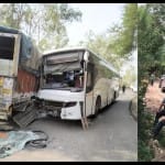 हादसे के बाद चंडीगढ़-मनाली नेशनल हाईवे पर लगा लंबा ट्रैफिक जाम।