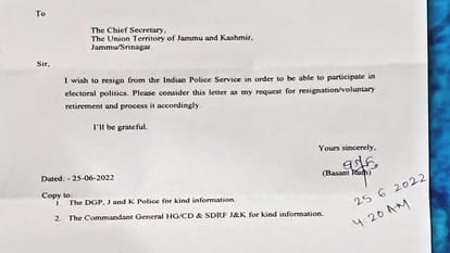 jammu kashmir Former IGP traffic Basant Rath IPS resigned from Indian Police Services to join electoral politics