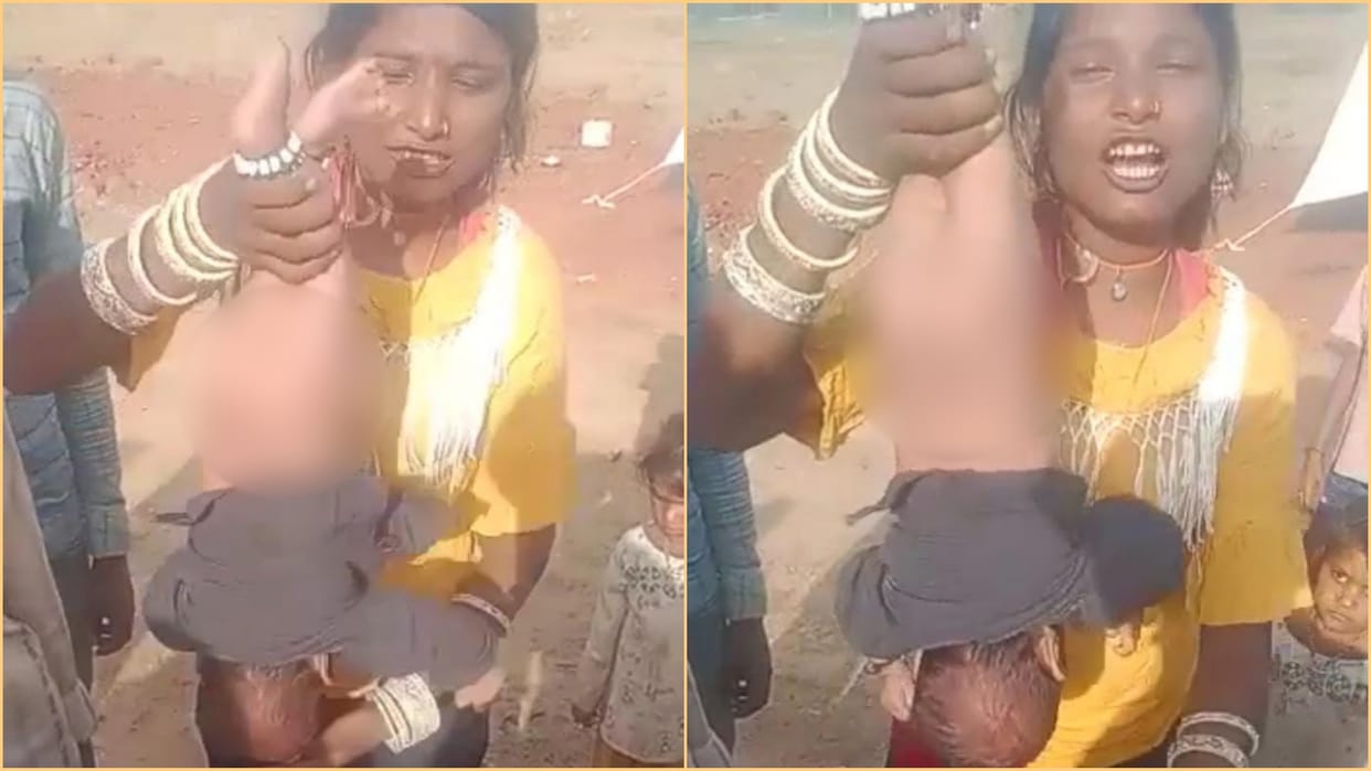 Mother hanged her baby upside down made video and demand money from husband in Churu