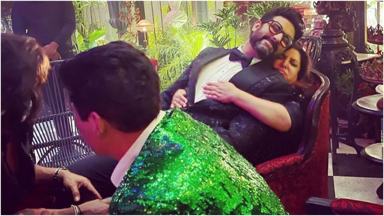 Abhishek Bachchan sat on Farah Khan lap in Karan Johar party, choreographer share photo after muscle pull