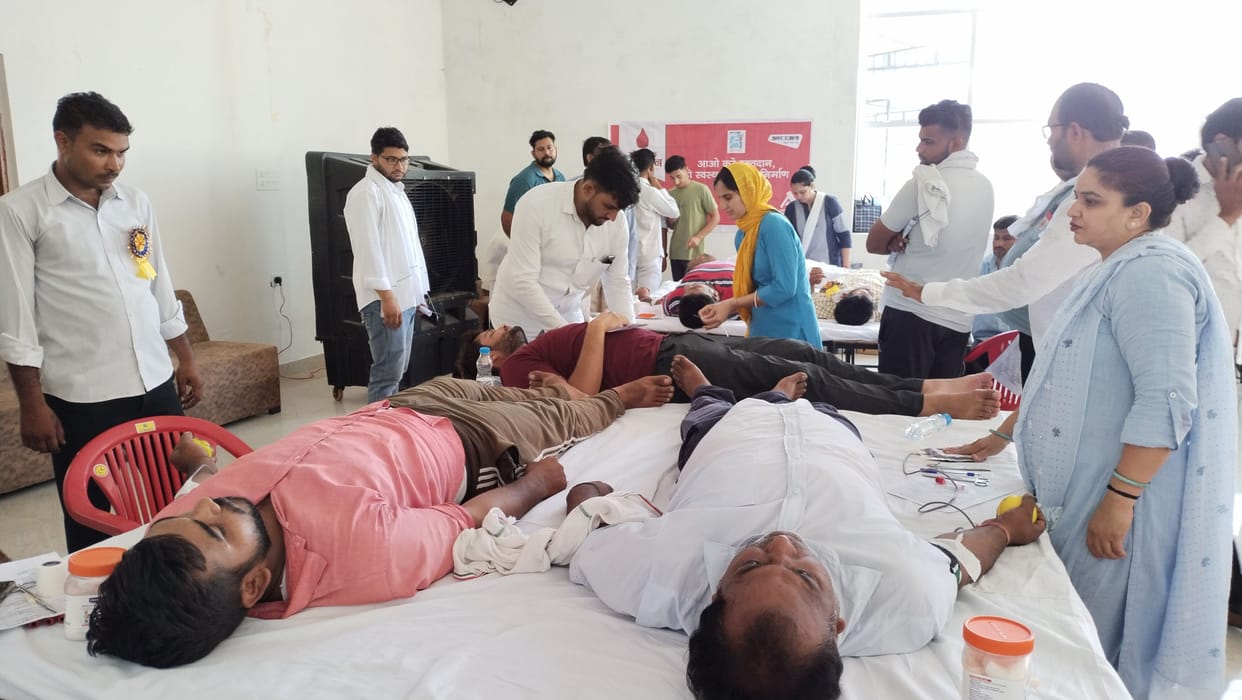 54 units of blood collected in voluntary blood donation camp