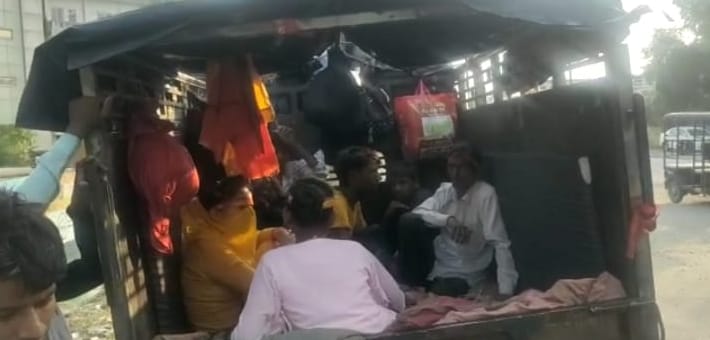 Caught three loader vehicles carrying Poornagiri devotees