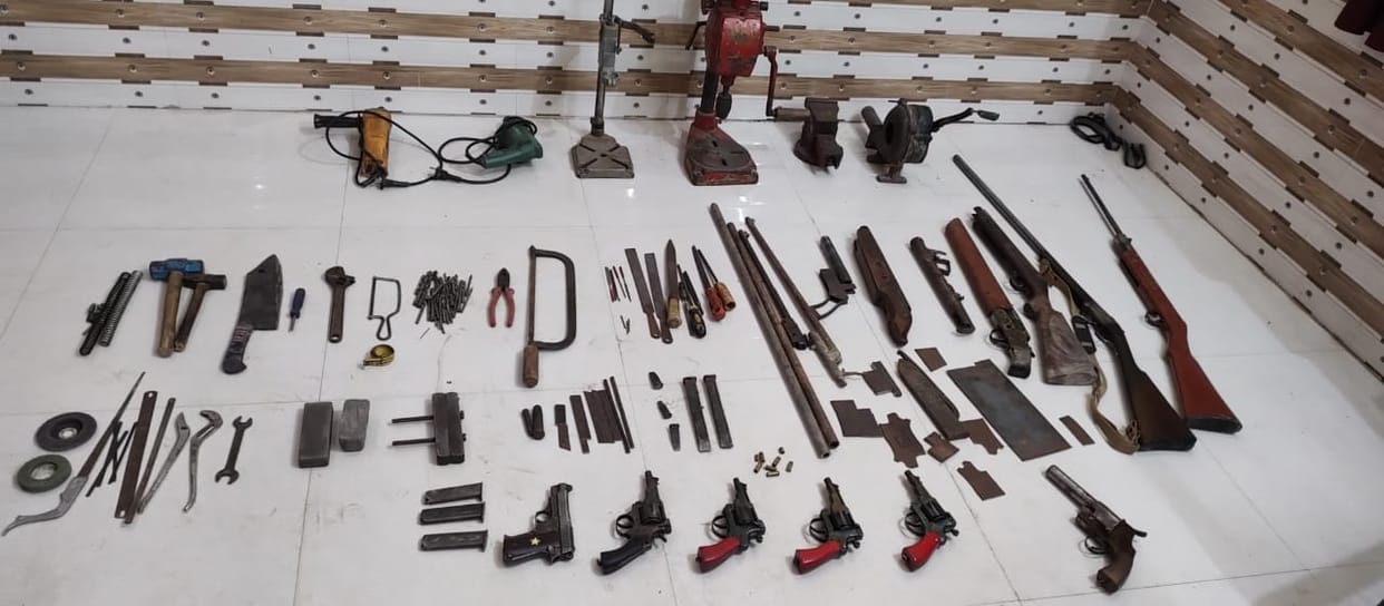 Illegal arms factory caught, five arrested