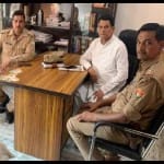 कांग्रेस जिलाध्यक्ष भगवान सिंह वर्मा के आवास पर मौजूद पुलिस