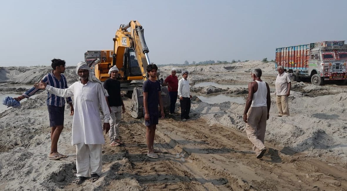 Uproar over crop destruction by sand mining
