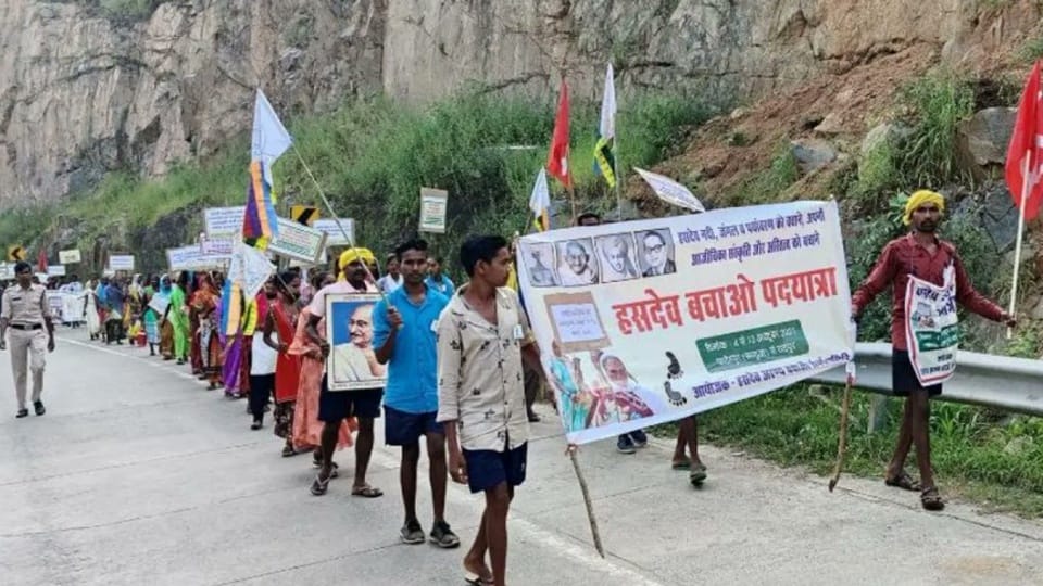 Chhattisgarh Surguja district protesters on 111th day of stir says Would not budge till all coal mine projects withdrawn