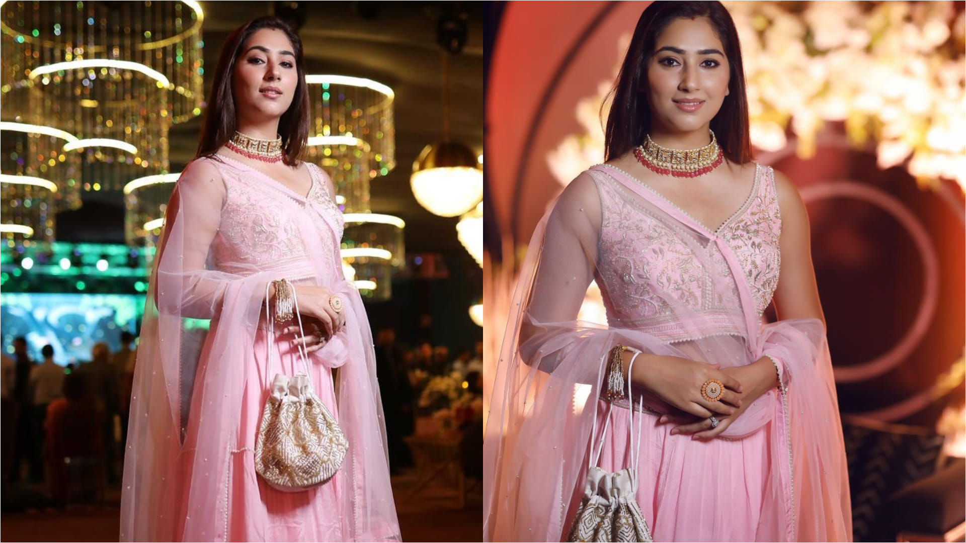 disha parmar pretty in pink wearing pink lehenga