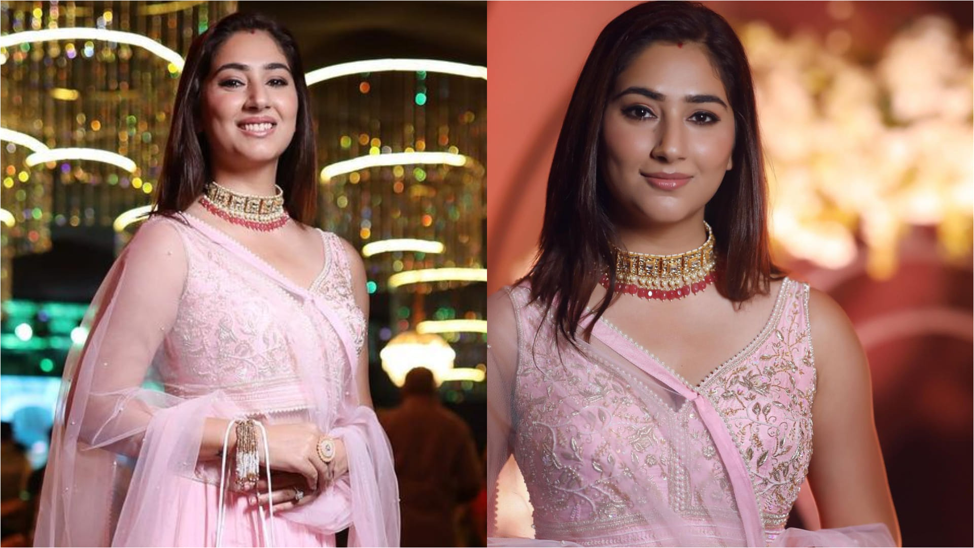 disha parmar pretty in pink wearing pink lehenga