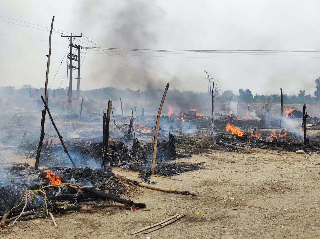 fire in slum area