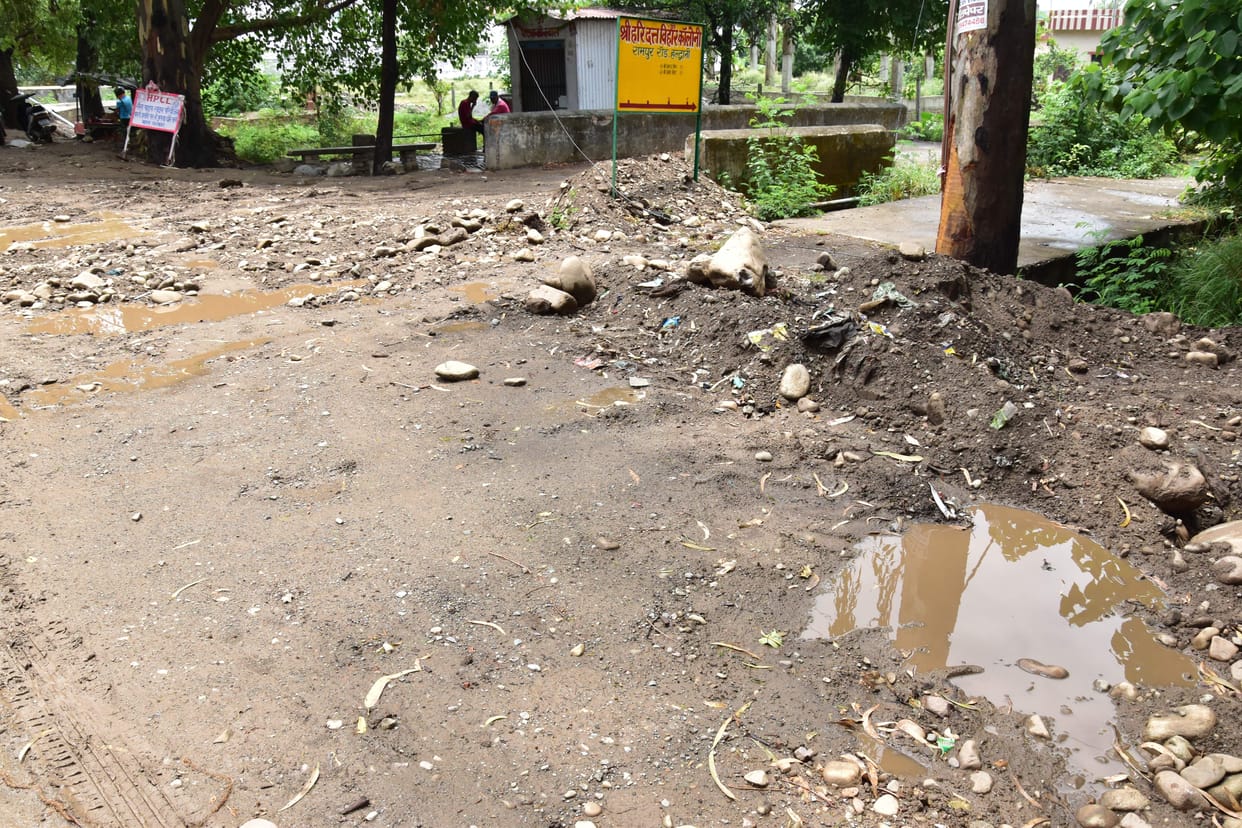 Monsoon head on, potholes closed on the roads of Haldwani