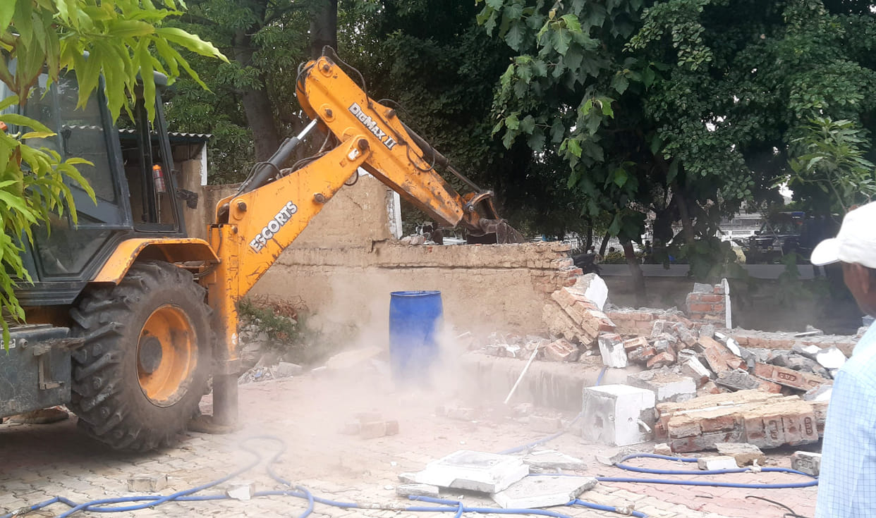 Bulldozer ran on the property of Haji Iqbal's henchmen