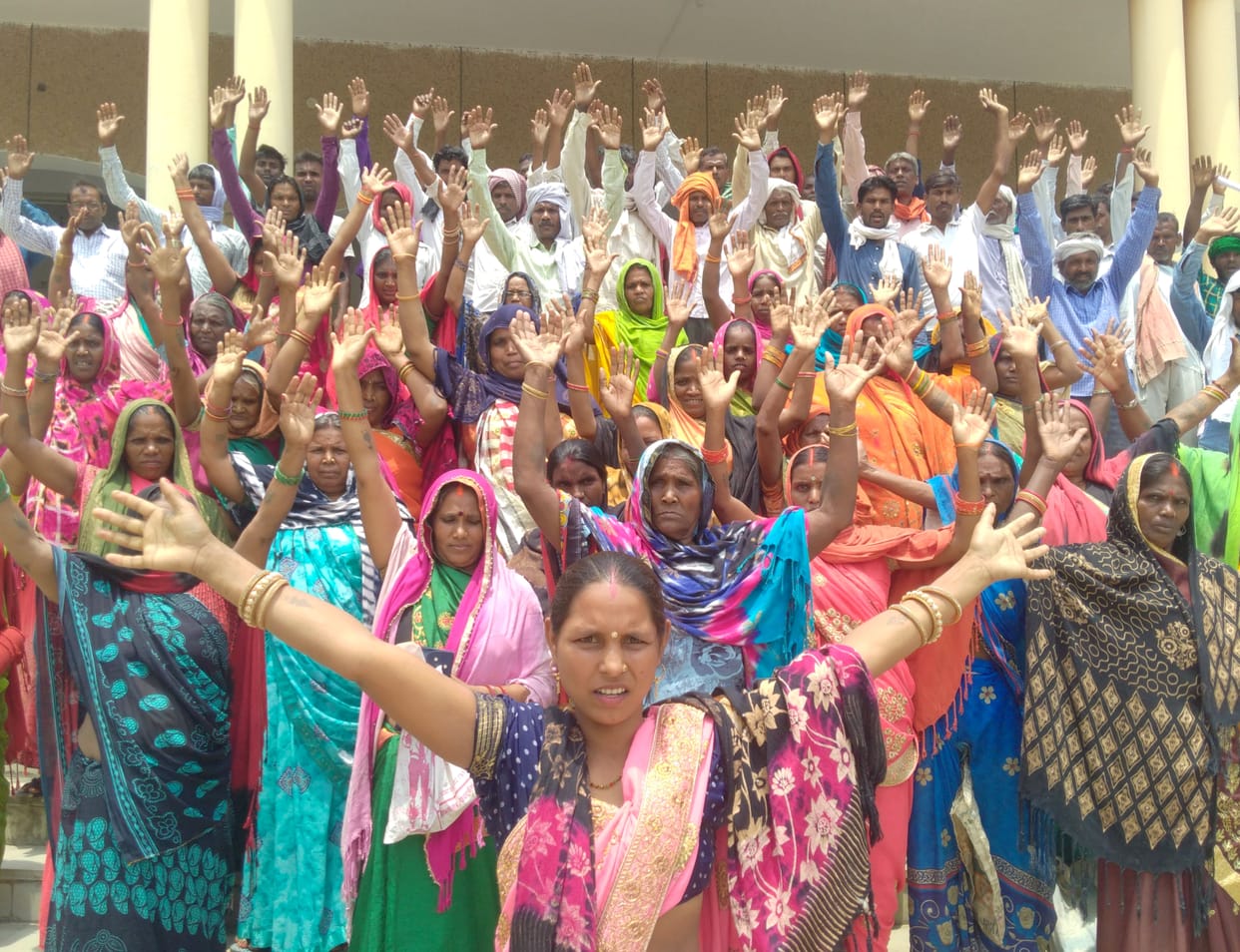Demonstration of villagers regarding disturbances in shop allocation