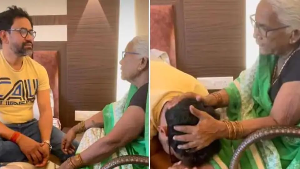 Bhojpuri dinesh lal yadav aka Nirahua took blessings from mother after winning the election from Azamgarh bypoll results