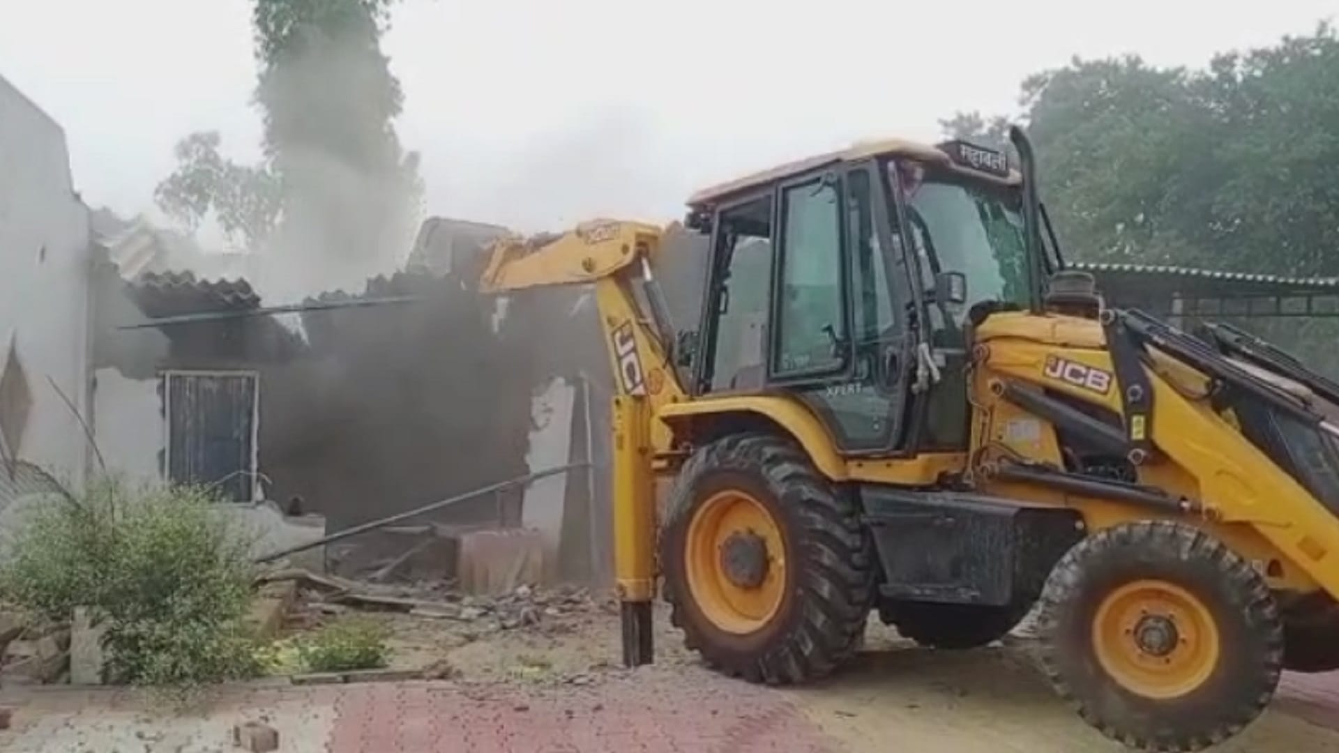 Saharanpur Police officers have demolished farm house of Accused Sunny Nagpal see photos