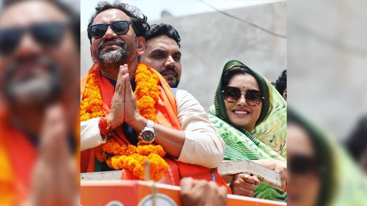 Amrapali Dubey Congrataulate Dinesh Lal yadav Nirahua on Social Media After Victory in Bypoll Elections