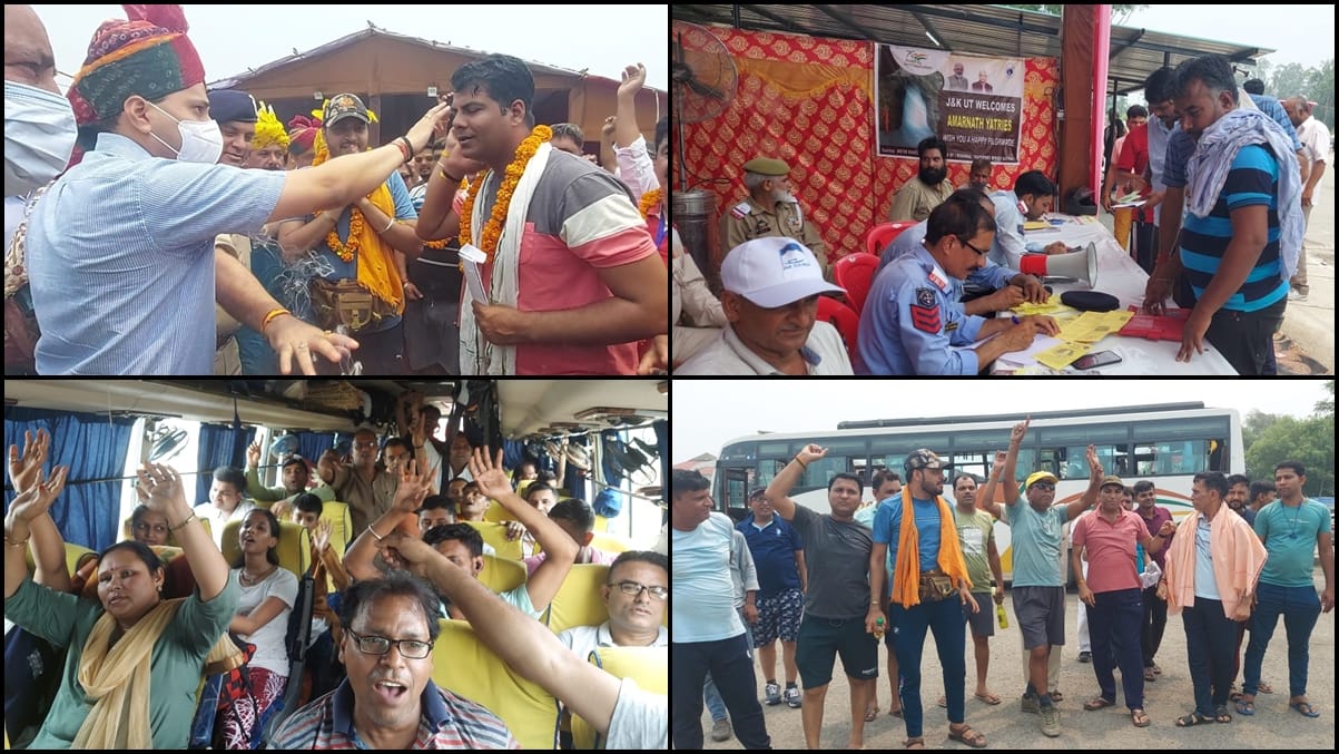 Amarnath Yatra 2022: kathua administration welcomes Amarnath pilgrims in Lakhanpur gateway of jammu kashmir