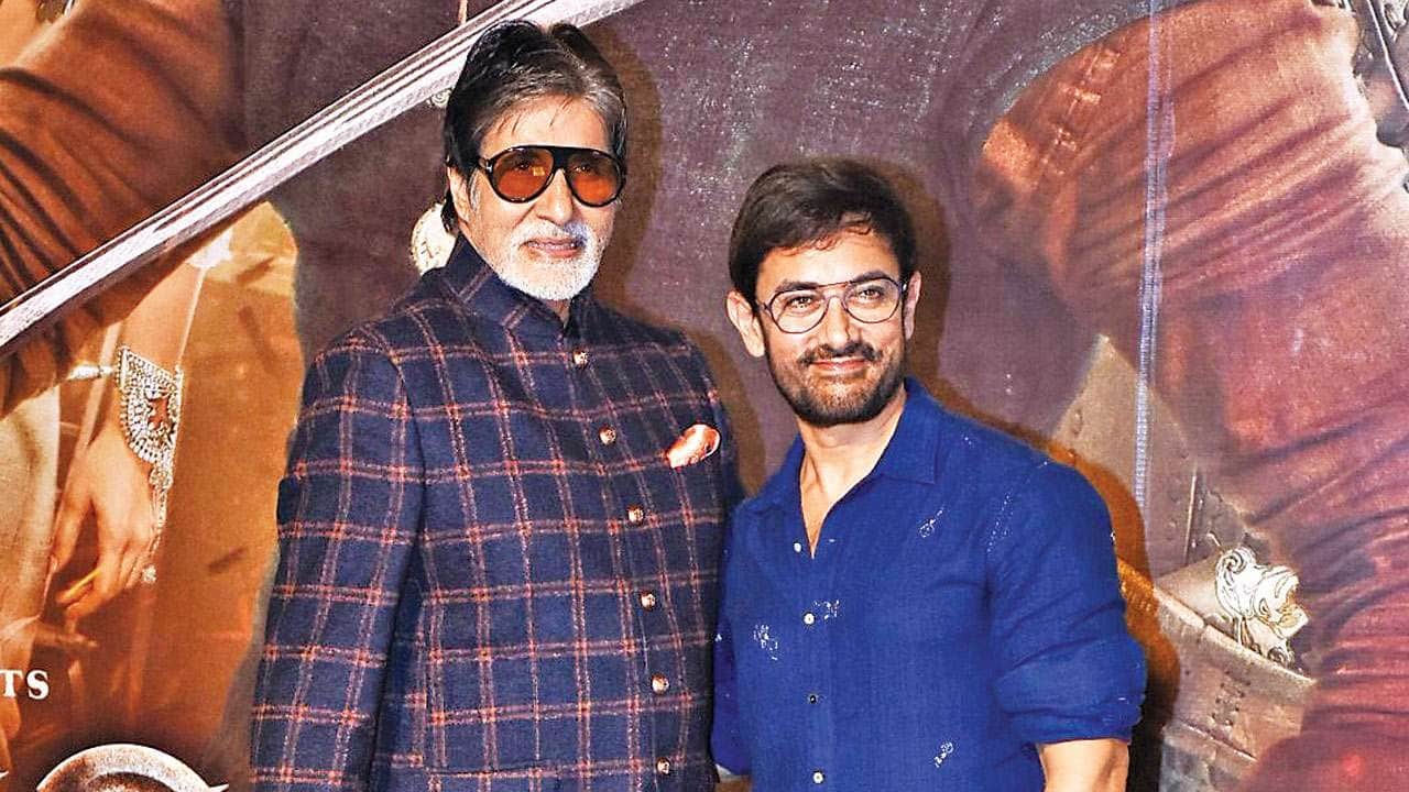 Brahmastra Actor Amitabh Bachchan Surprise Meeting with Laal Singh Chaddha Actor Aamir Khan See Viral Photo Here