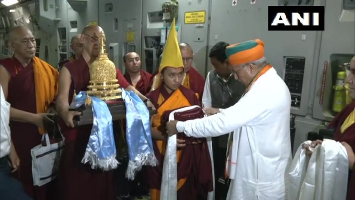 Ghaziabad relics of Lord Buddha received by Union Minister Arjun Ram Meghwal demonstrated in a monastery in Mongolia