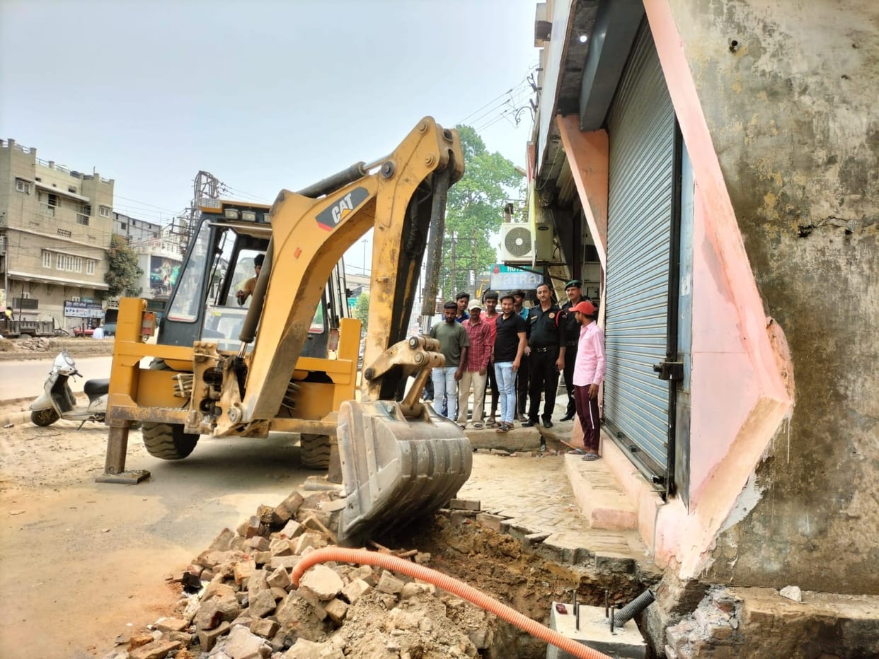 Bulldozer run on encroachment on railway road