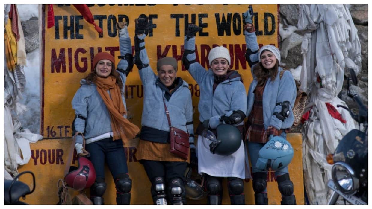 Dhak Dhak Record: Dia Mirza Fatima Sana Sheikh Ratna Pathak Shah Sanjana Sanghi movie becomes first Hindi film to ride from Delhi to Khardung La