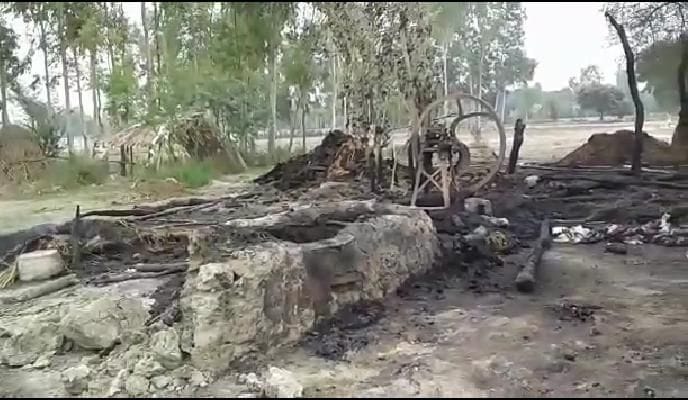 hardoi news,House fire, household burnt to ashes fire