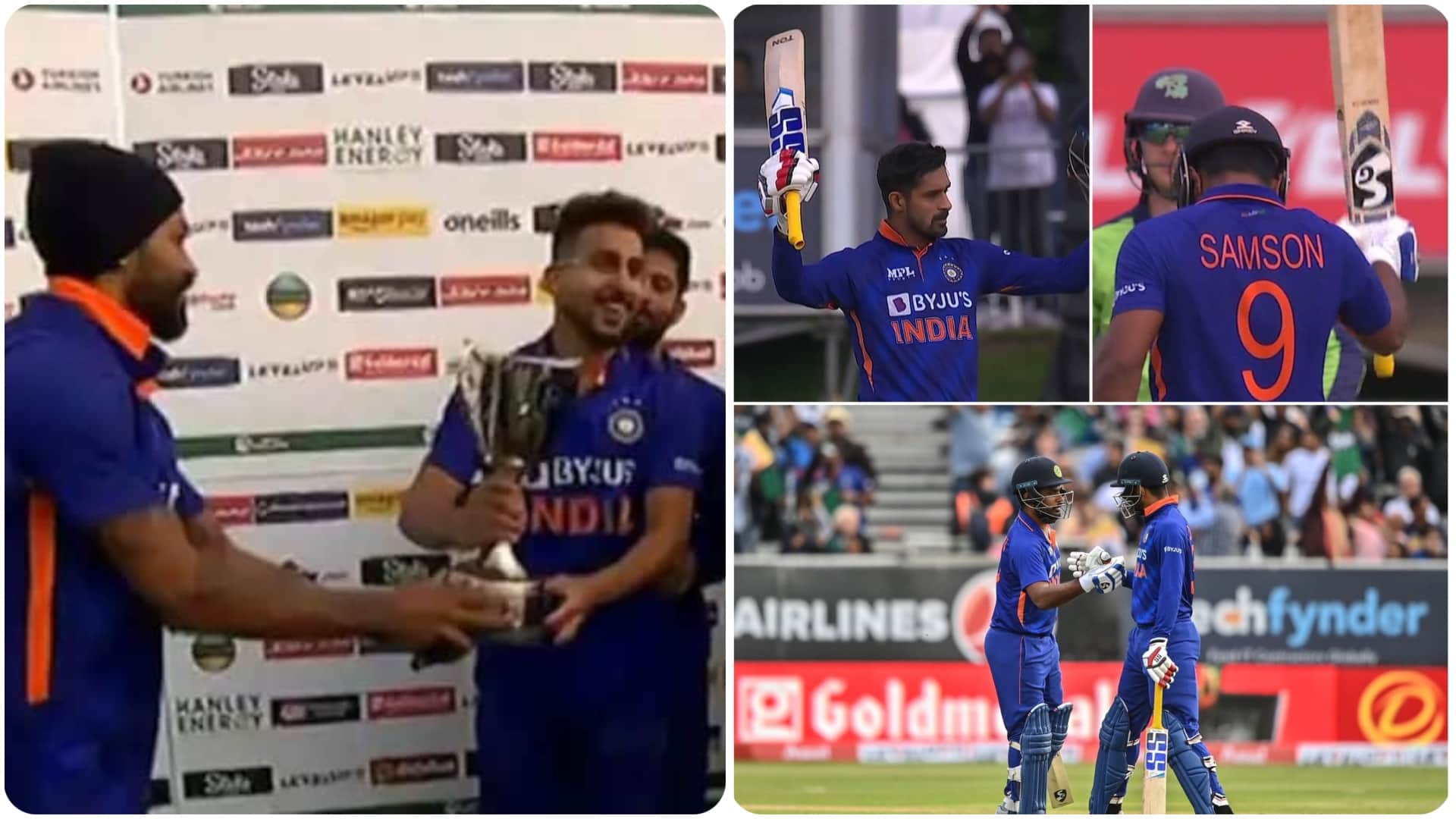 IND vs IRE Photos Hardik Pandya gives special gift to Umran Malik Deepak Hooda gets support from childhood friend Sanju Samson