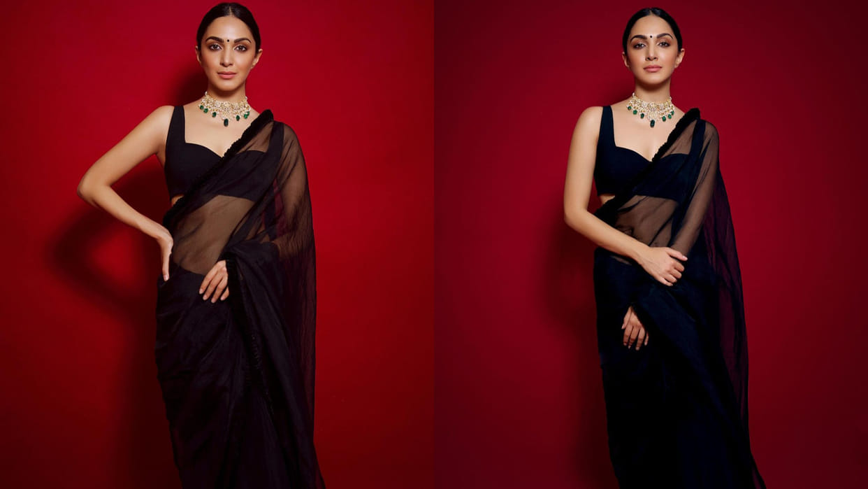 kiara advani bold blouse with saree look perfect for festivals