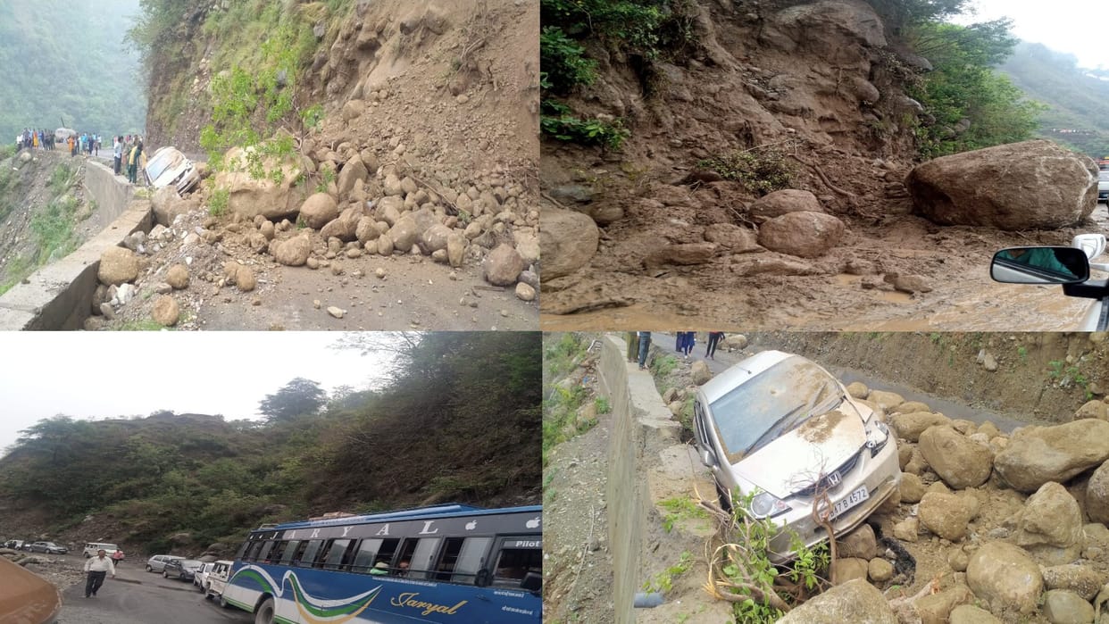 car hit by landslide in Chamba, people saved their lives by running away, house damaged in Bhatiyat, Monsoon first rainfall