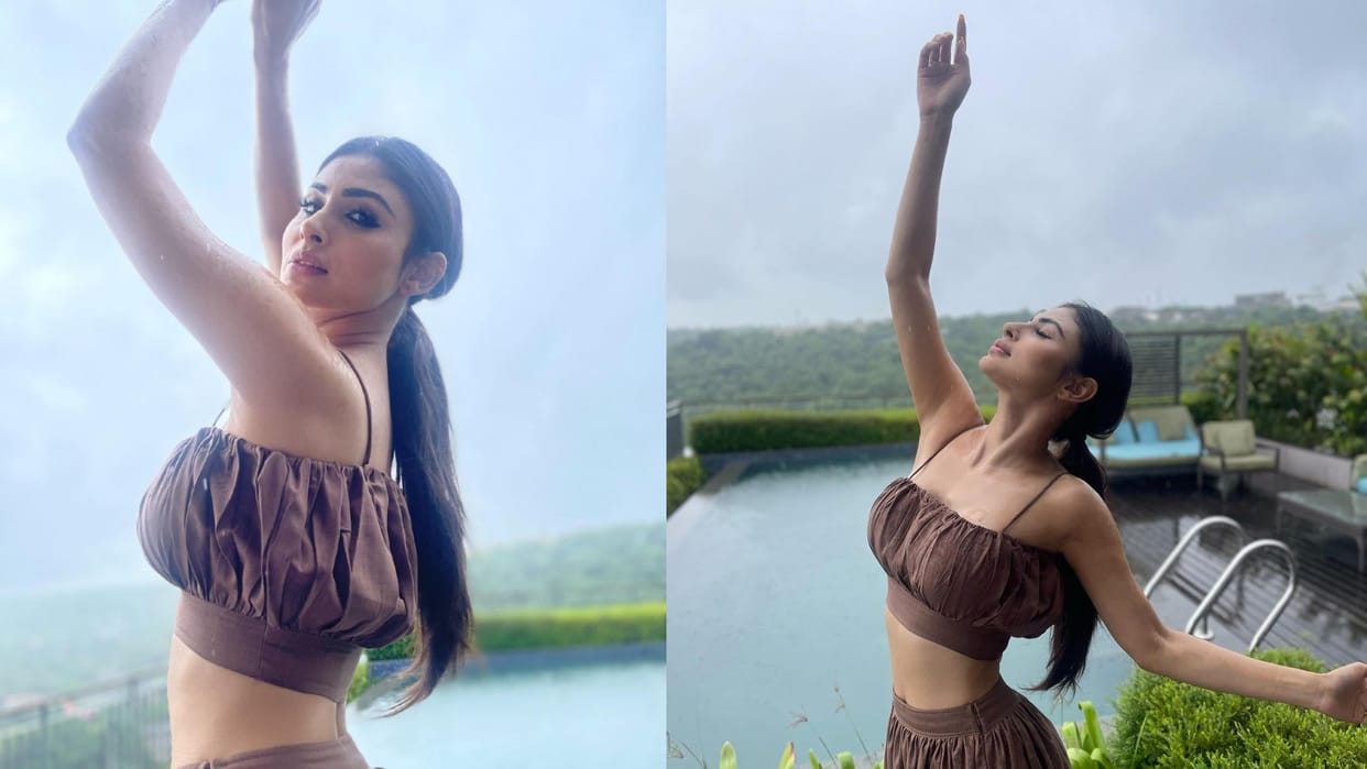 mouni roy flaunts slim waist in saree share video