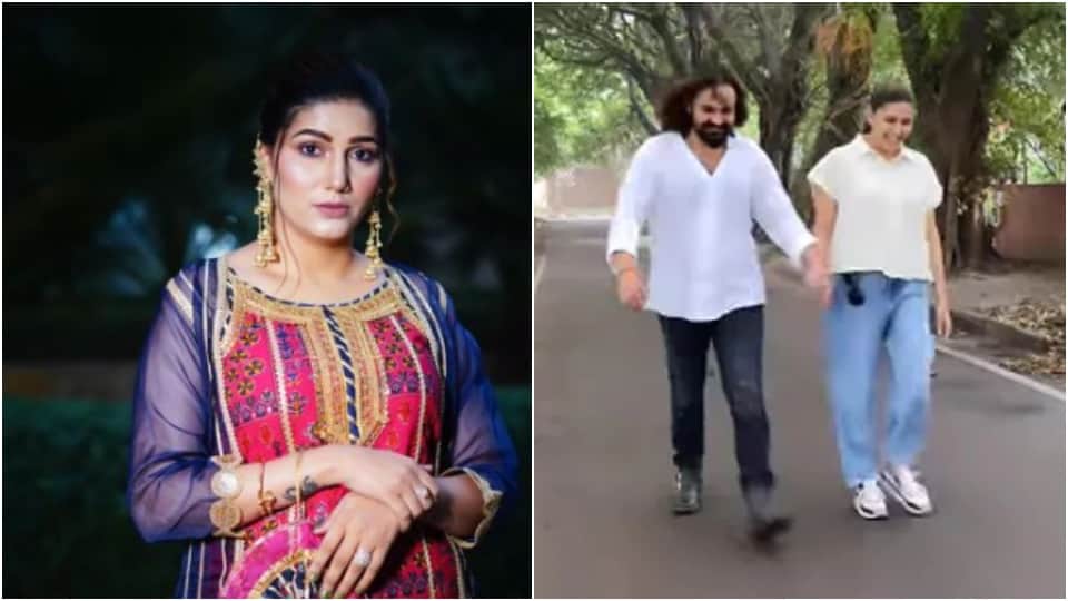 Sapna choudhary shared romantic video with husband veer sahu fans said Nazar na Lage