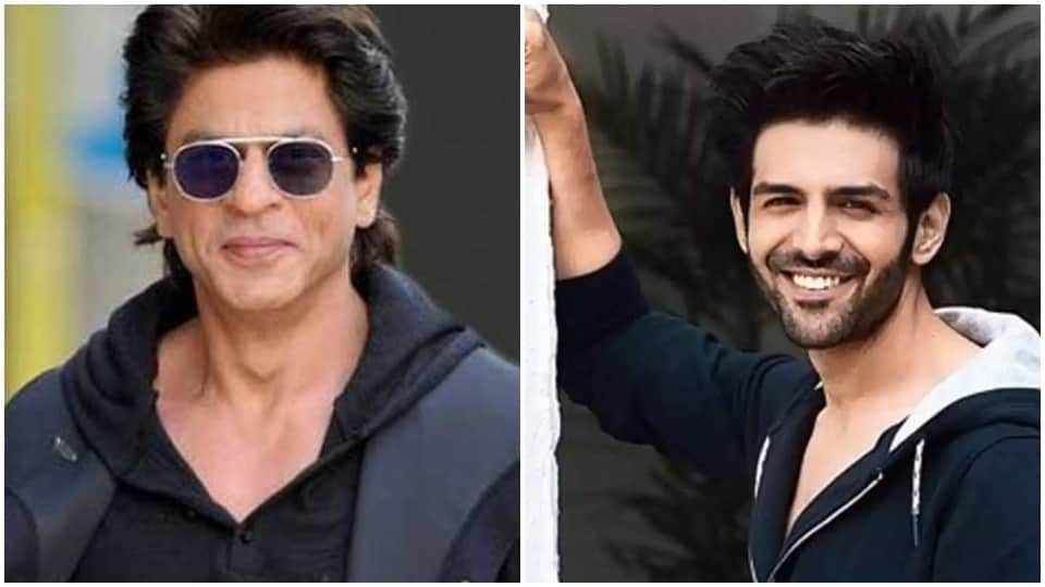 Shah Rukh Khan hugs Bhool Bhulaiyaa 2 actor Kartik Aaryan in a event fans praises both stars style