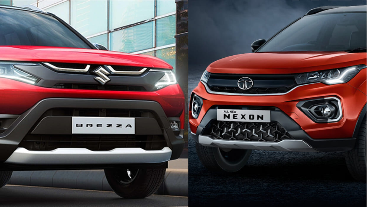 2022 maruti suzuki brezza vs tata nexon compare maruti brezza and tata nexon brezza and nexon comparison tata nexon vs maruti brezza