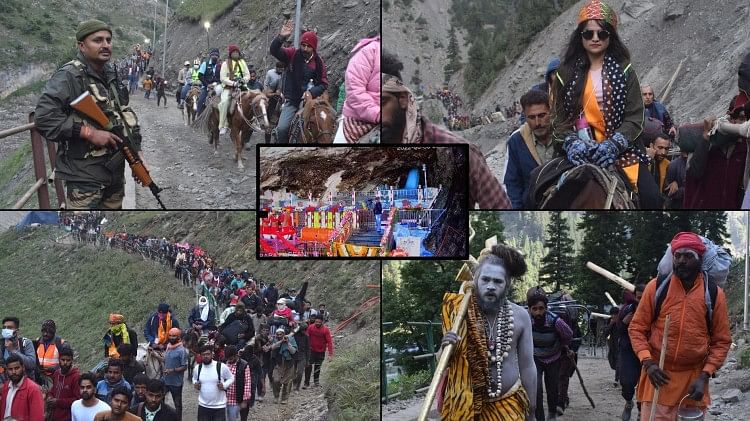 Amarnath Yatra 2022 सज गया बाबा बर्फानी का दरबार देखें पहले जत्थे के