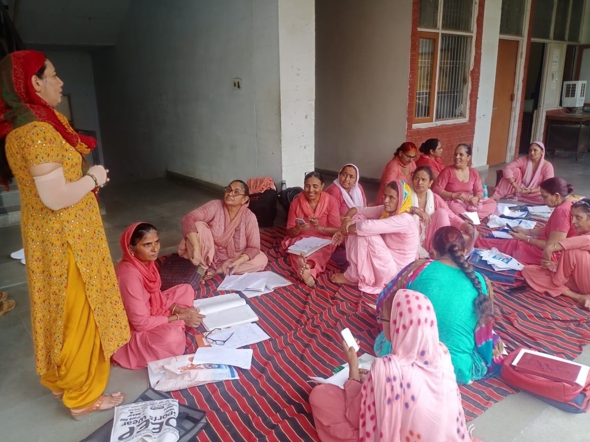 Demonstration to get reinstated Anganwadi workers