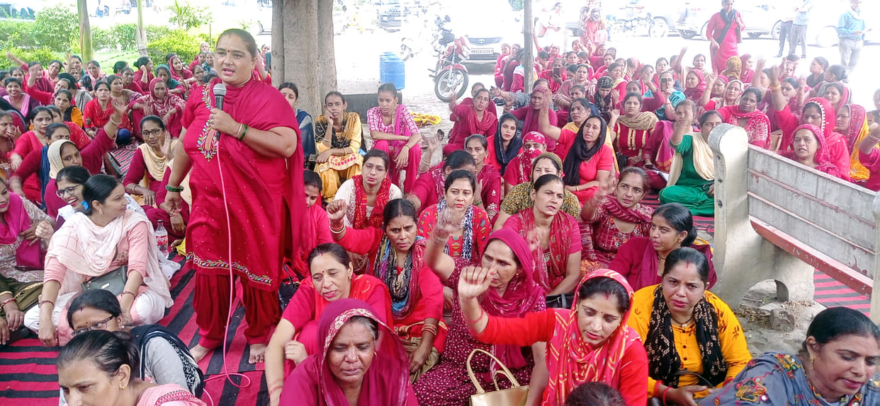 Asha workers demonstrated, Kurukshetra
