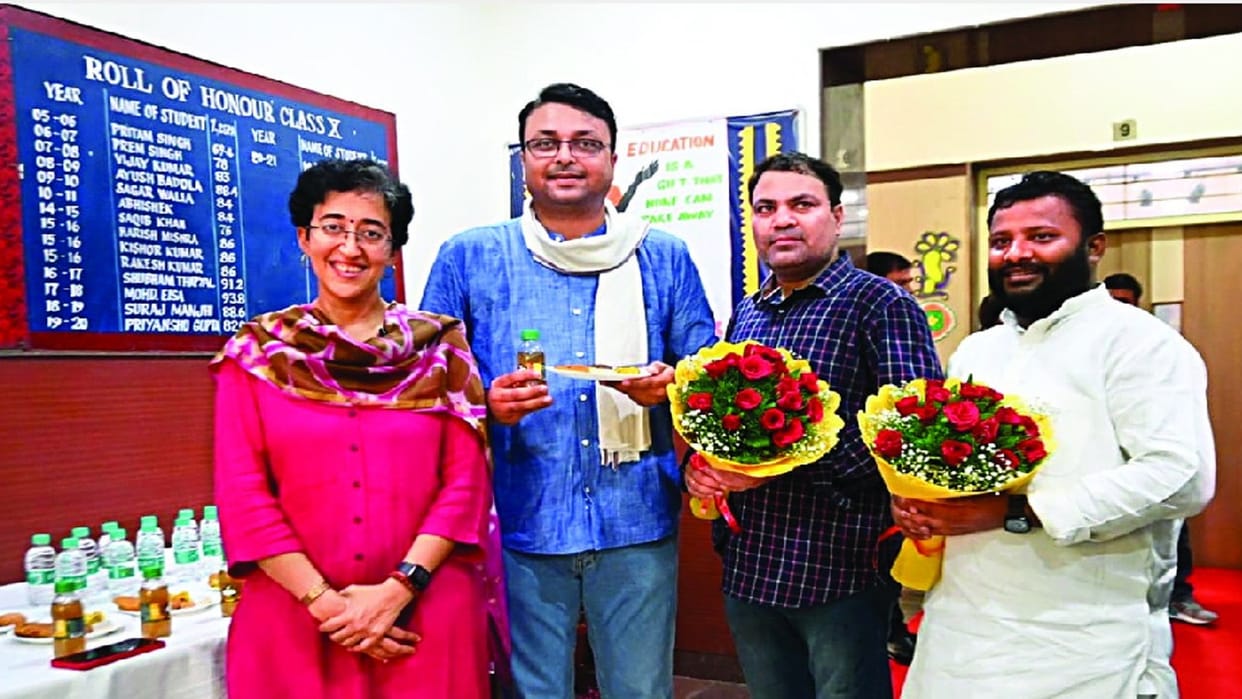 Politics heats up on education and health in Delhi BJP leaders from Gujarat came to take stock of schools