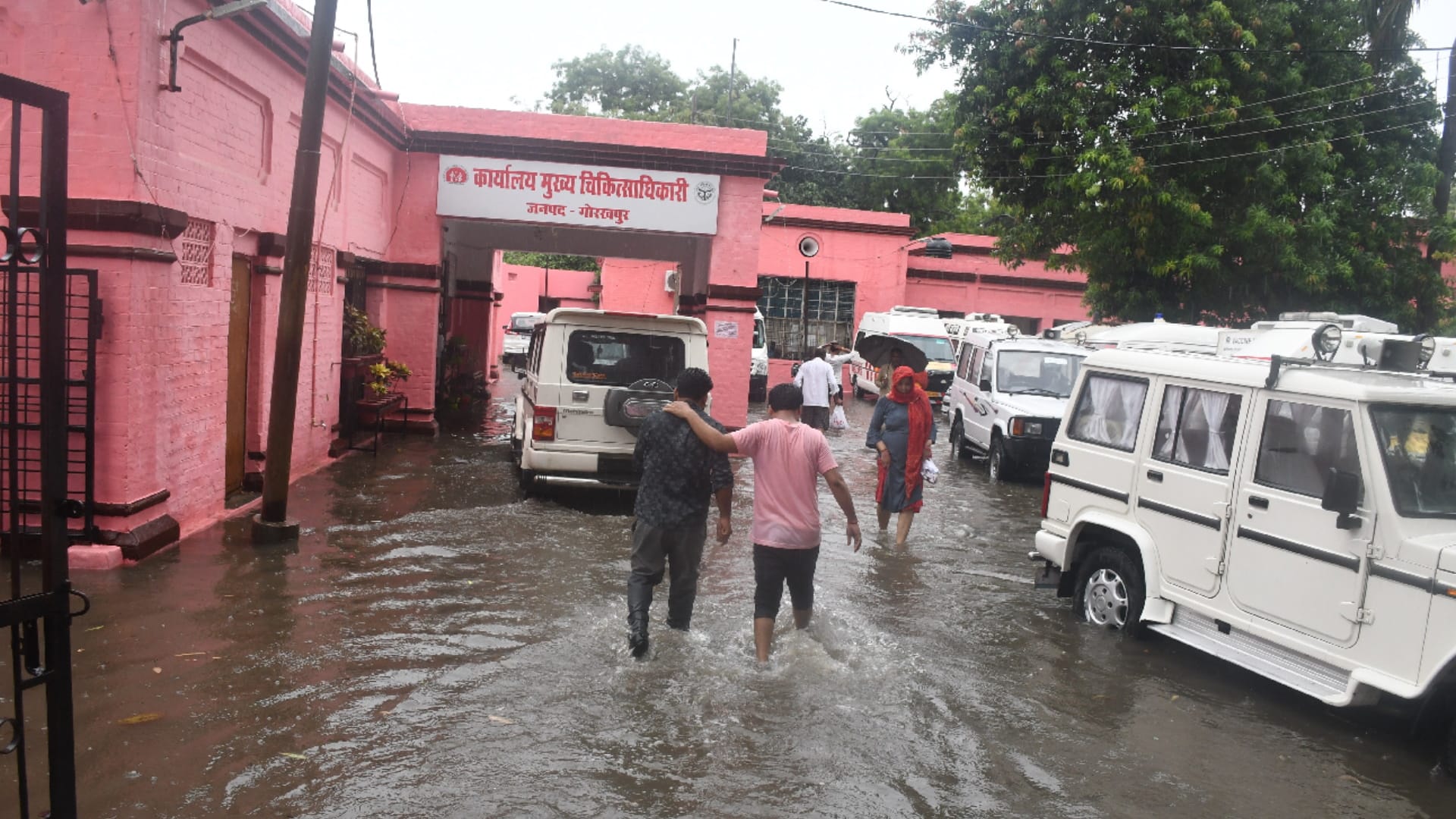 water logging after first rain of monsoon in Gorakhpur