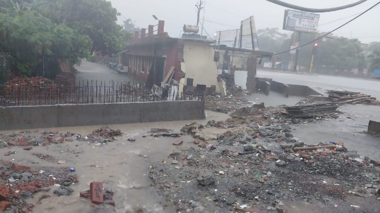 water logging after first rain of monsoon in Gorakhpur
