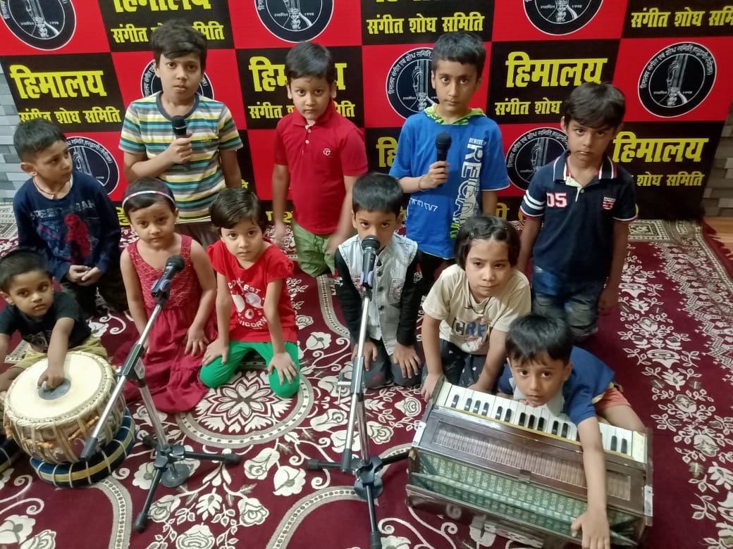 Children gave presentations in various ragas in the music workshop