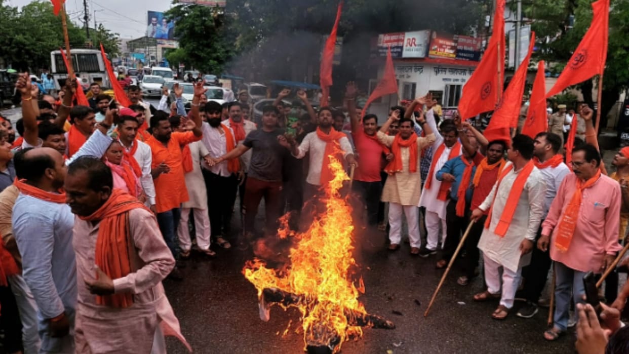 Case filed against six nominated and 30 unknowns including Bajrang Dal officeres in case of protested against Udaipur incident