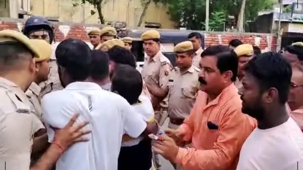 Jhalawar District President Sanjay Jain arrested during protest against Udaipur Murder Case