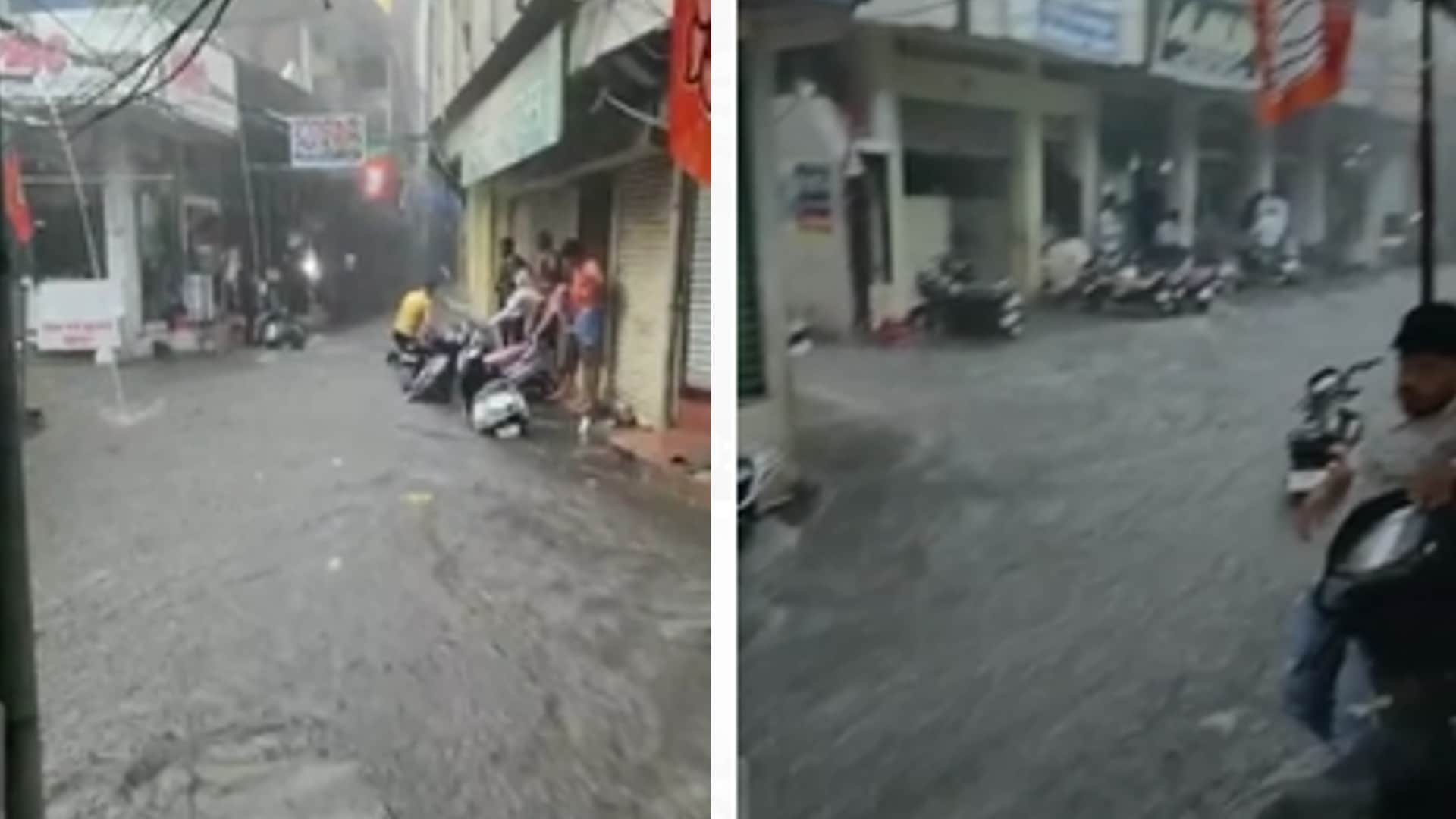 Jabalpur: A few minutes of rain opened the smart city's pole, the roads built in many areas of the city became ponds