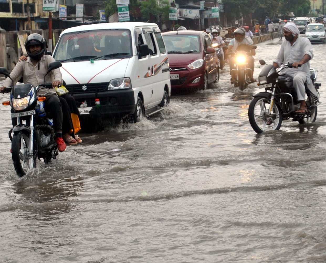 Rain gave relief from heat, trouble due to waterlogging