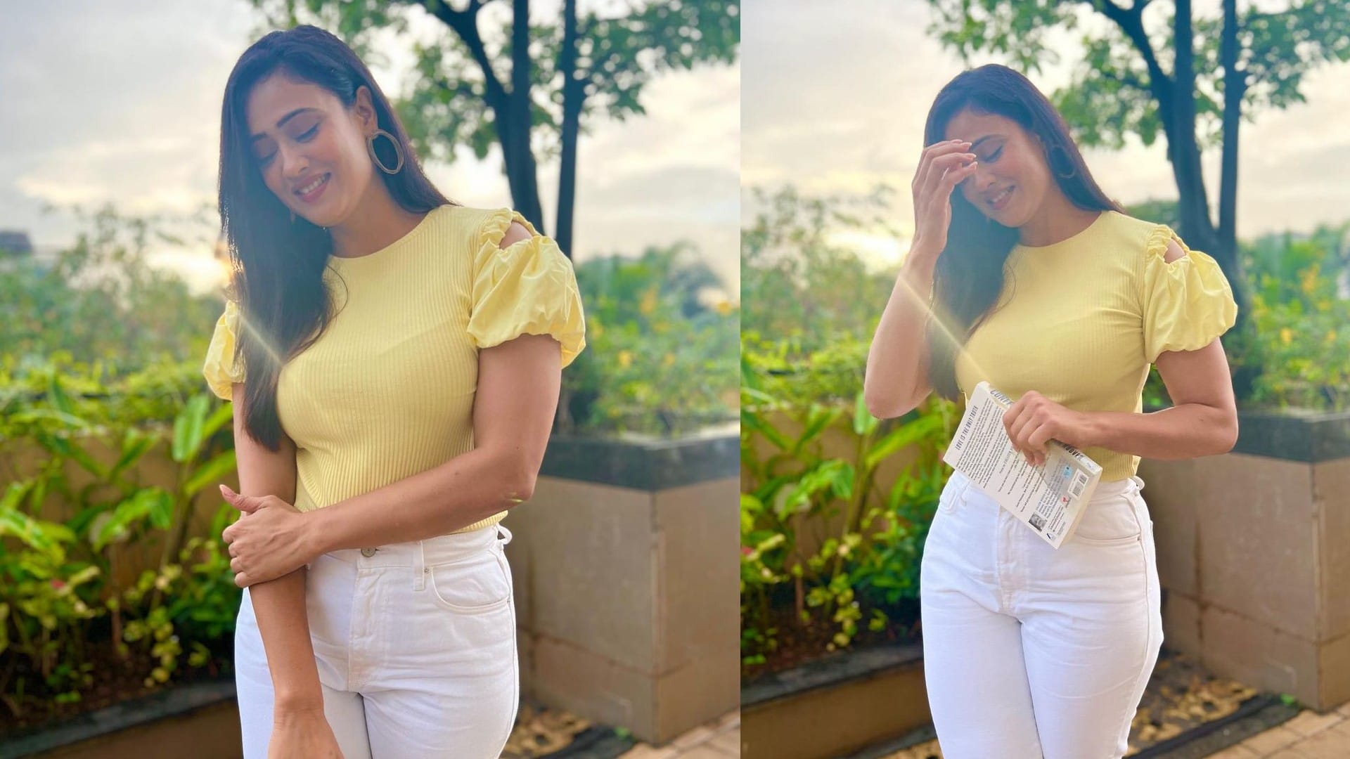 Actress Shweta Tiwari Fashion See Latest Photos In Yellow Crop Top And White Jeans