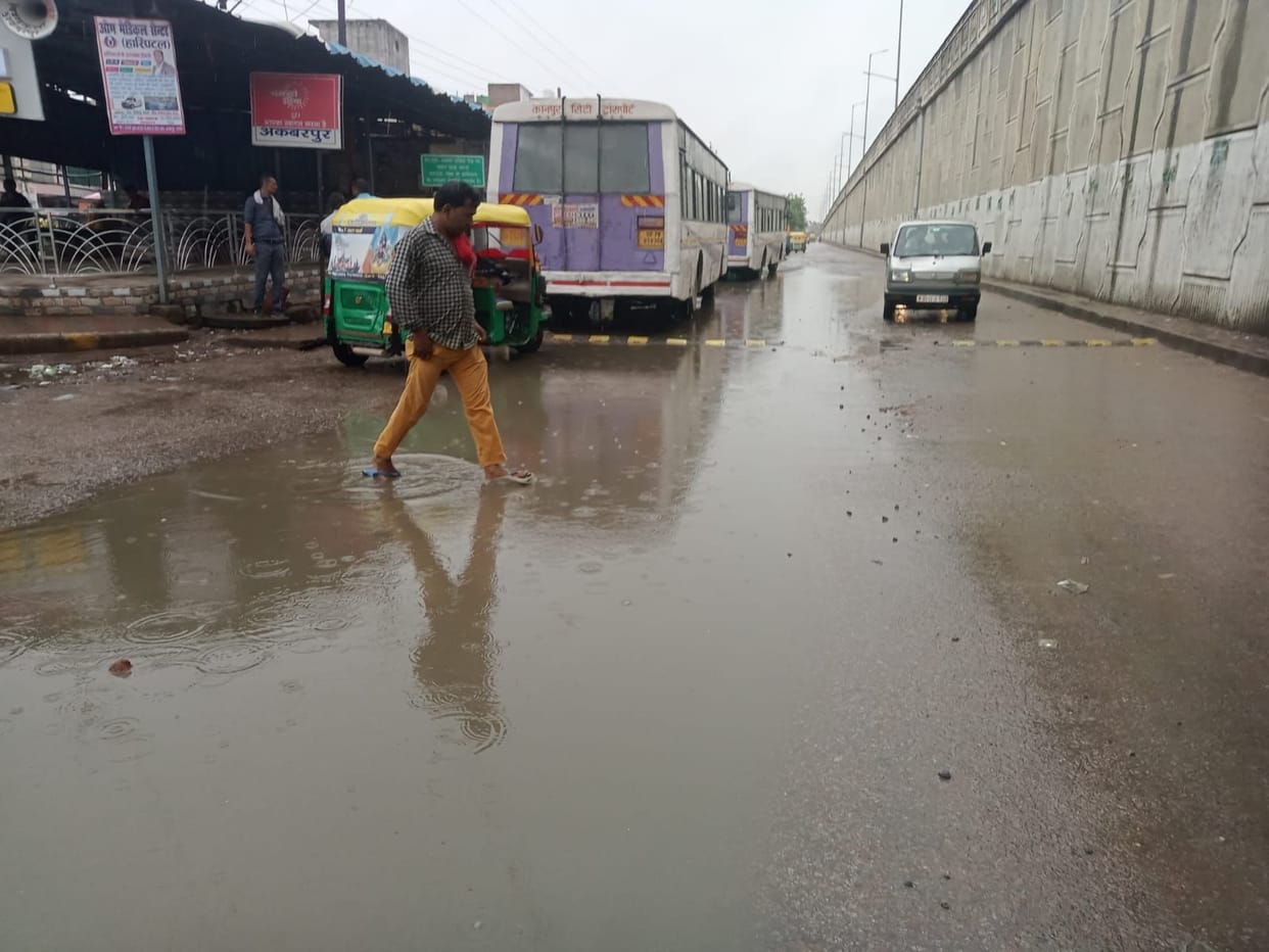 Kanpur dehat : Rain gave relief from heat, water logging disaster, traffic problems