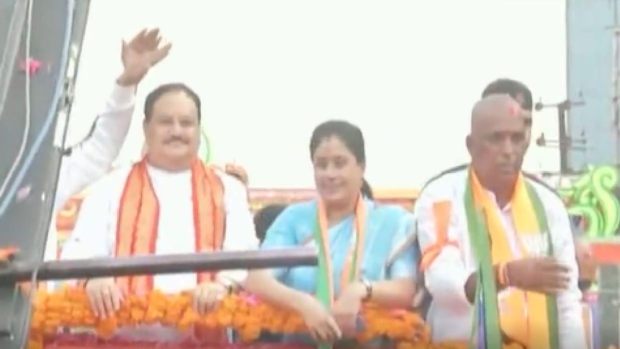 Telangana: JP Nadda road show in Hyderabad BJP will hold its two-day national executive meeting BJP-Congress workers clash