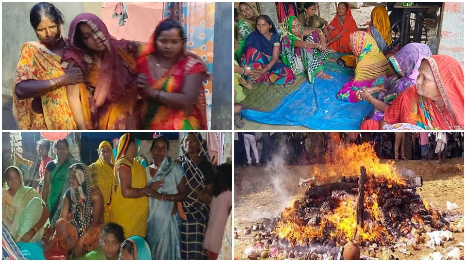 dead bodies of eight people who died in building collapse in kurla reached village everyone was cremated