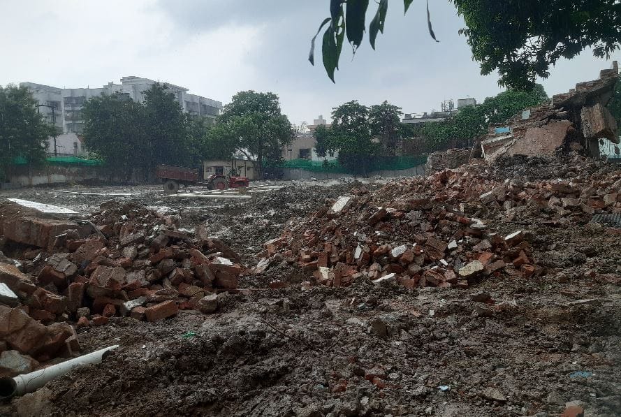 Demolition of old swimming pool at Sigra StadiumSports Arena will take shape after foundation stone is laid by PM Modi